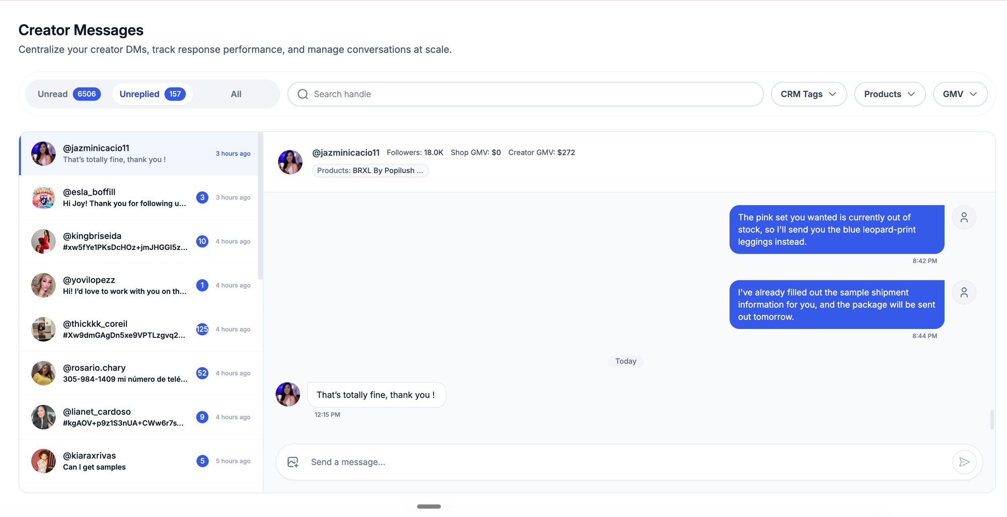 Act from the inbox — Creator CRM