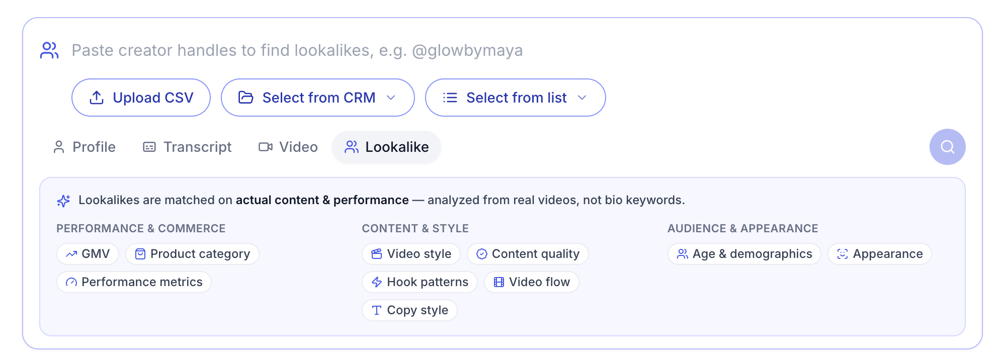 Search any way you want — AI Creator Search